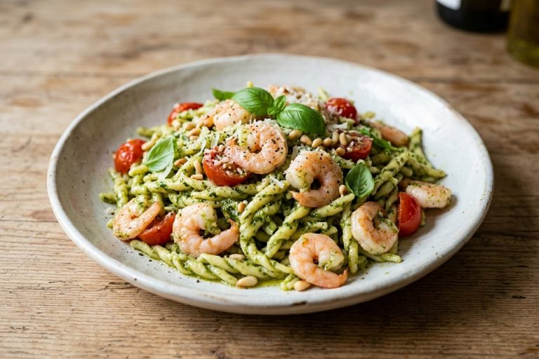 trofie pesto gamberetti