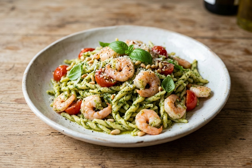 trofie pesto gamberetti